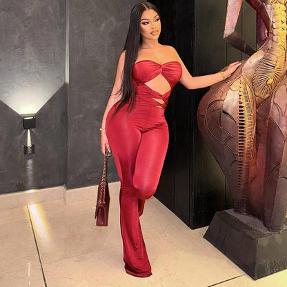 Strapless Cutout Jumpsuit - TayDiane