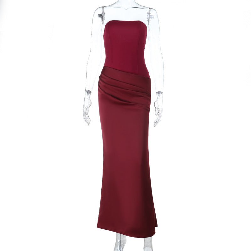 Strapless Ruched Maxi Dress - Taydiane