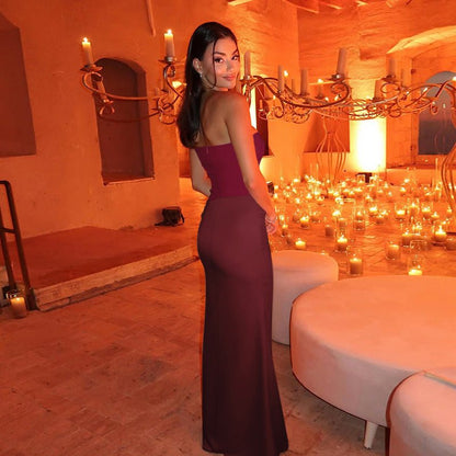 Strapless Ruched Maxi Dress - Taydiane