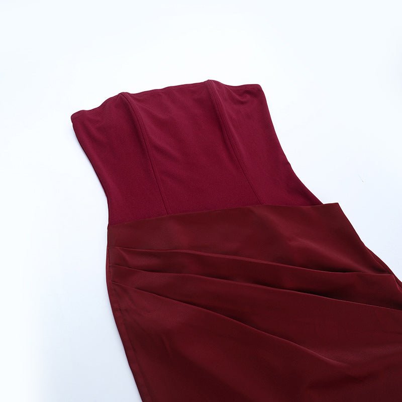 Strapless Ruched Maxi Dress - Taydiane