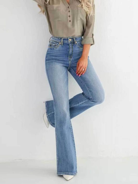 Stretch High - Waisted Boot Cut Jeans - TayDiane