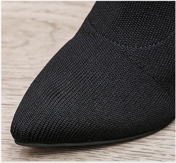 Stretch Knit Sock Ankle Boots - TayDiane