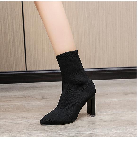 Stretch Knit Sock Ankle Boots - TayDiane