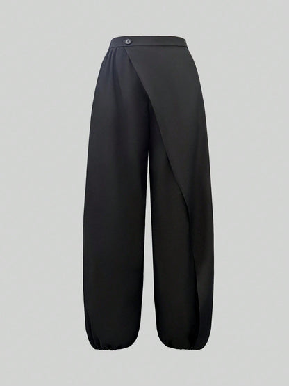 Style In Motion Asymmetric Wide Leg Pants - Taydiane