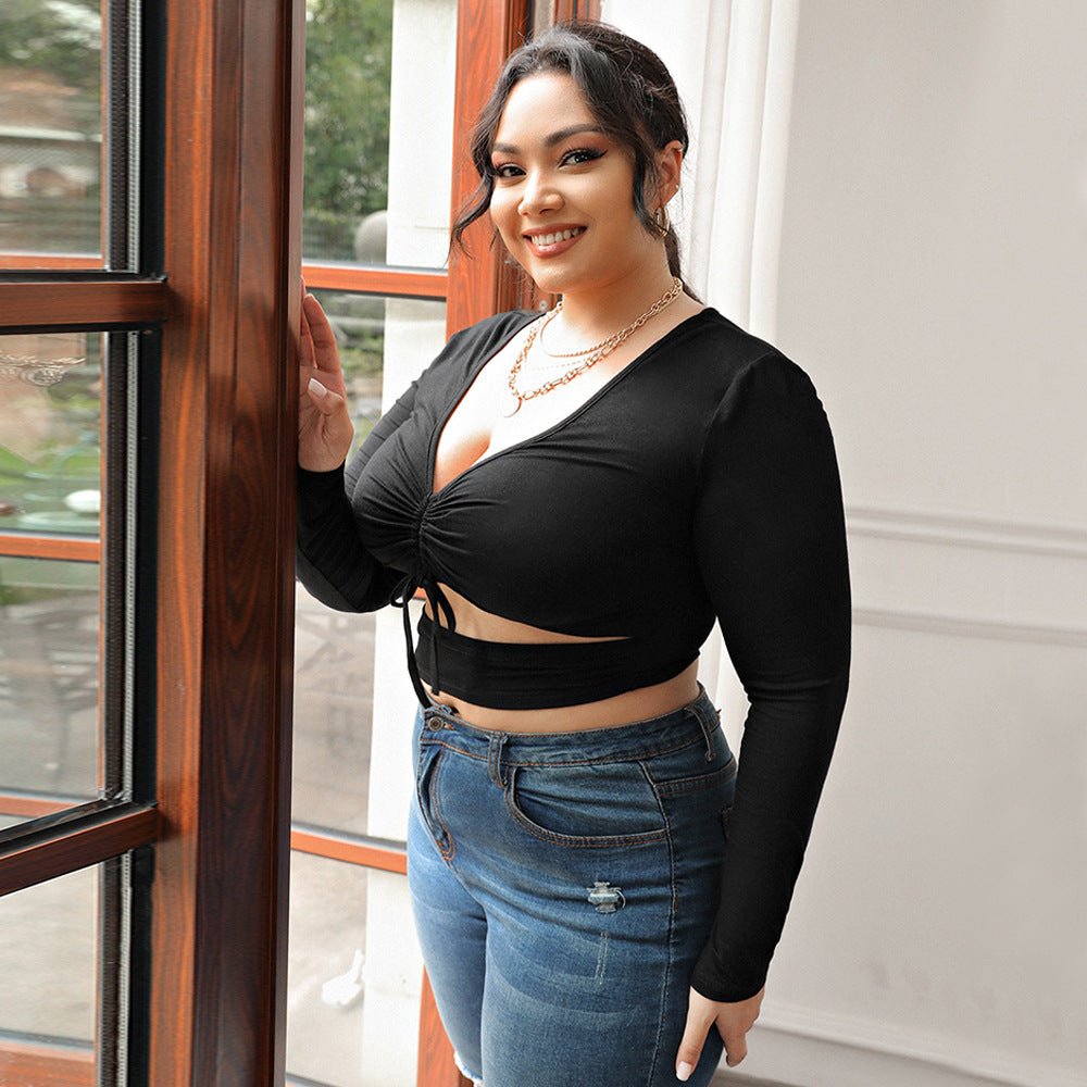 Stylish Autumn V - Neck Slimming Long Sleeve Blouse - TayDiane