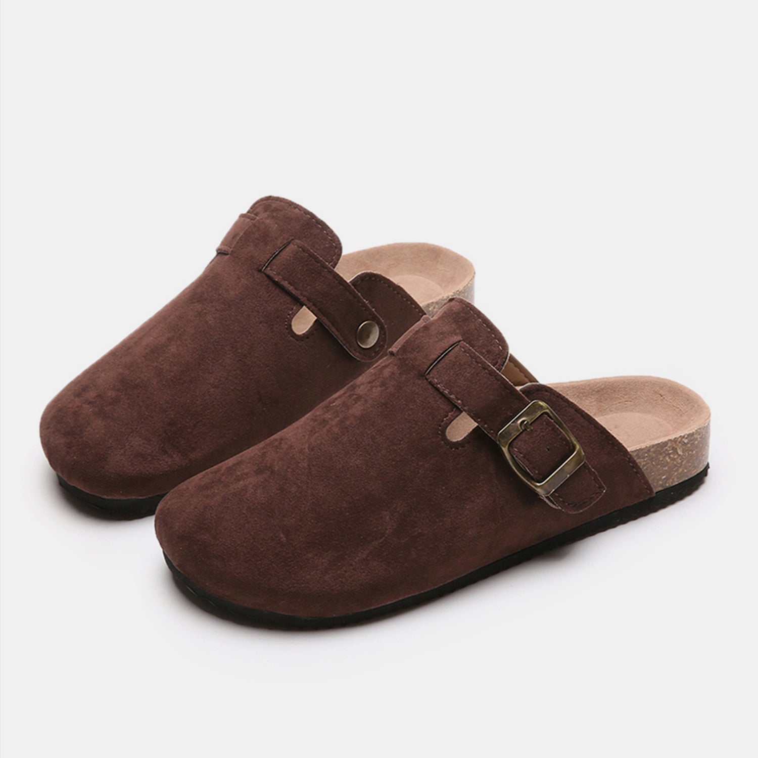 Suede Closed Toe Buckle Slide - TayDiane