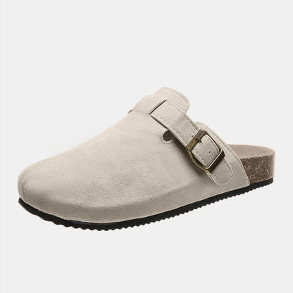 Suede Closed Toe Buckle Slide - TayDiane