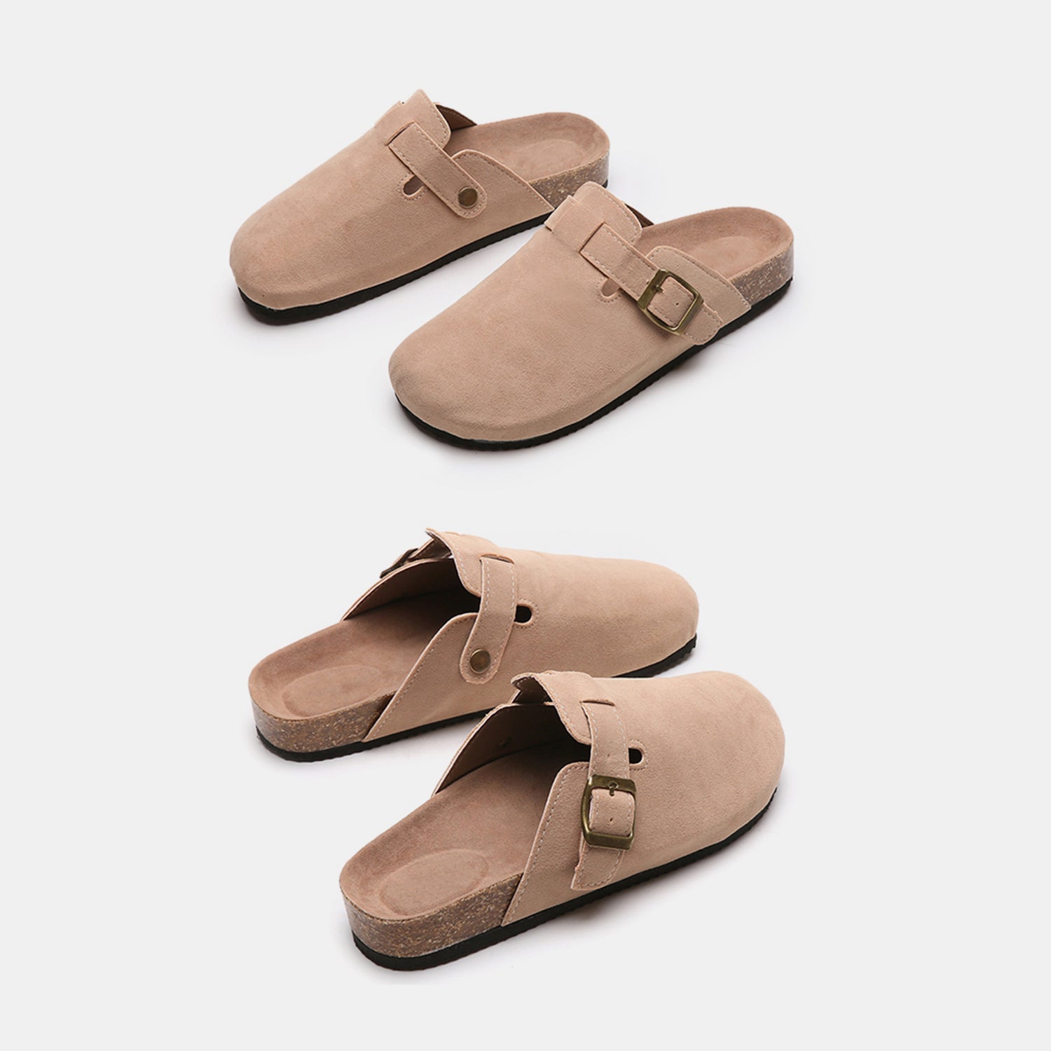 Suede Closed Toe Buckle Slide - TayDiane