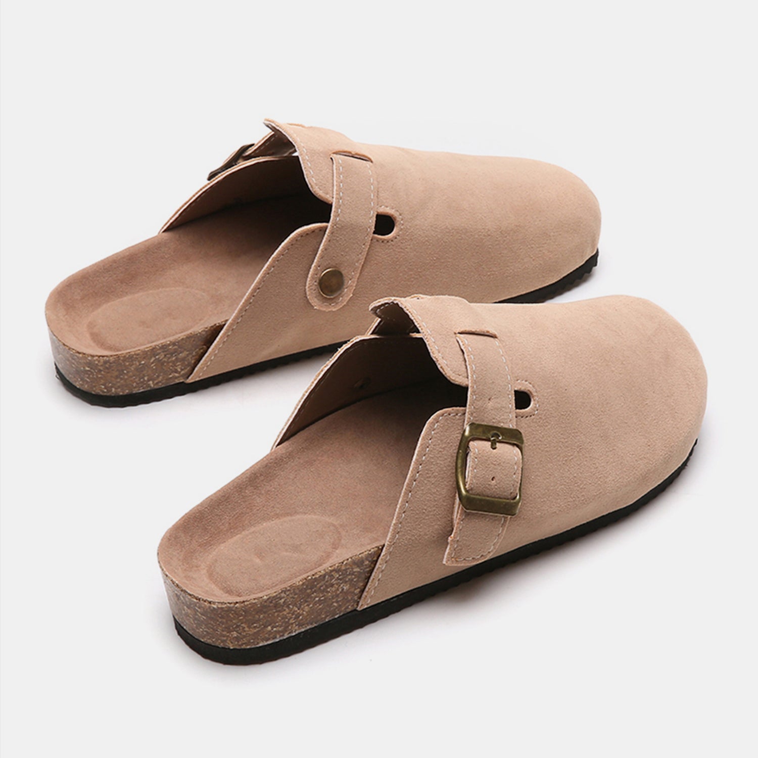 Suede Closed Toe Buckle Slide - TayDiane