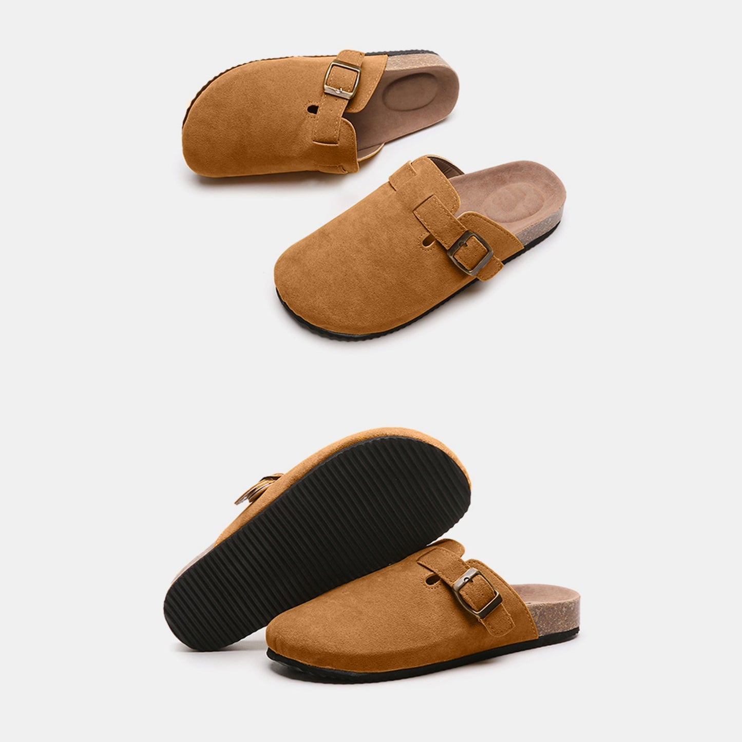 Suede Closed Toe Buckle Slide - TayDiane