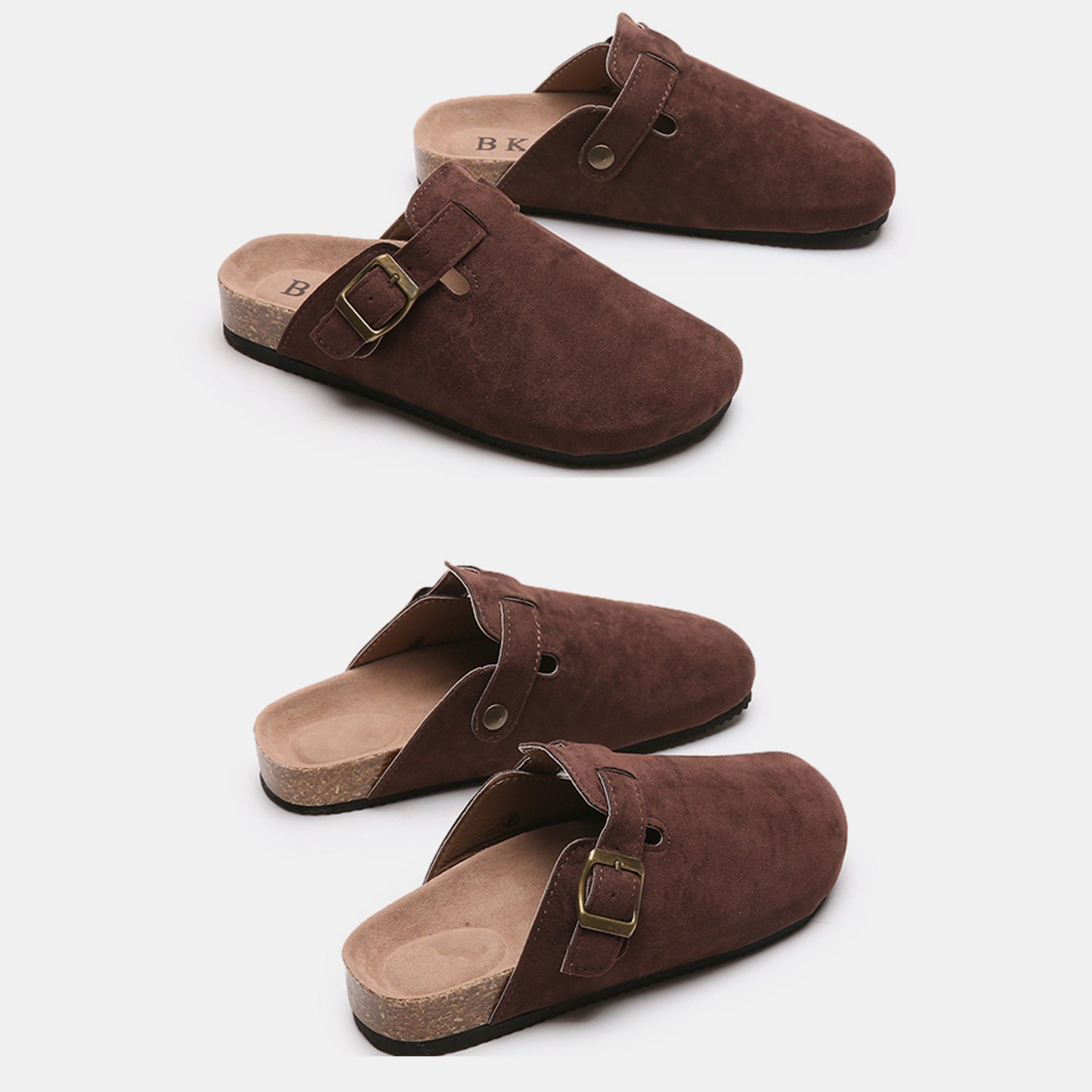 Suede Closed Toe Buckle Slide - TayDiane