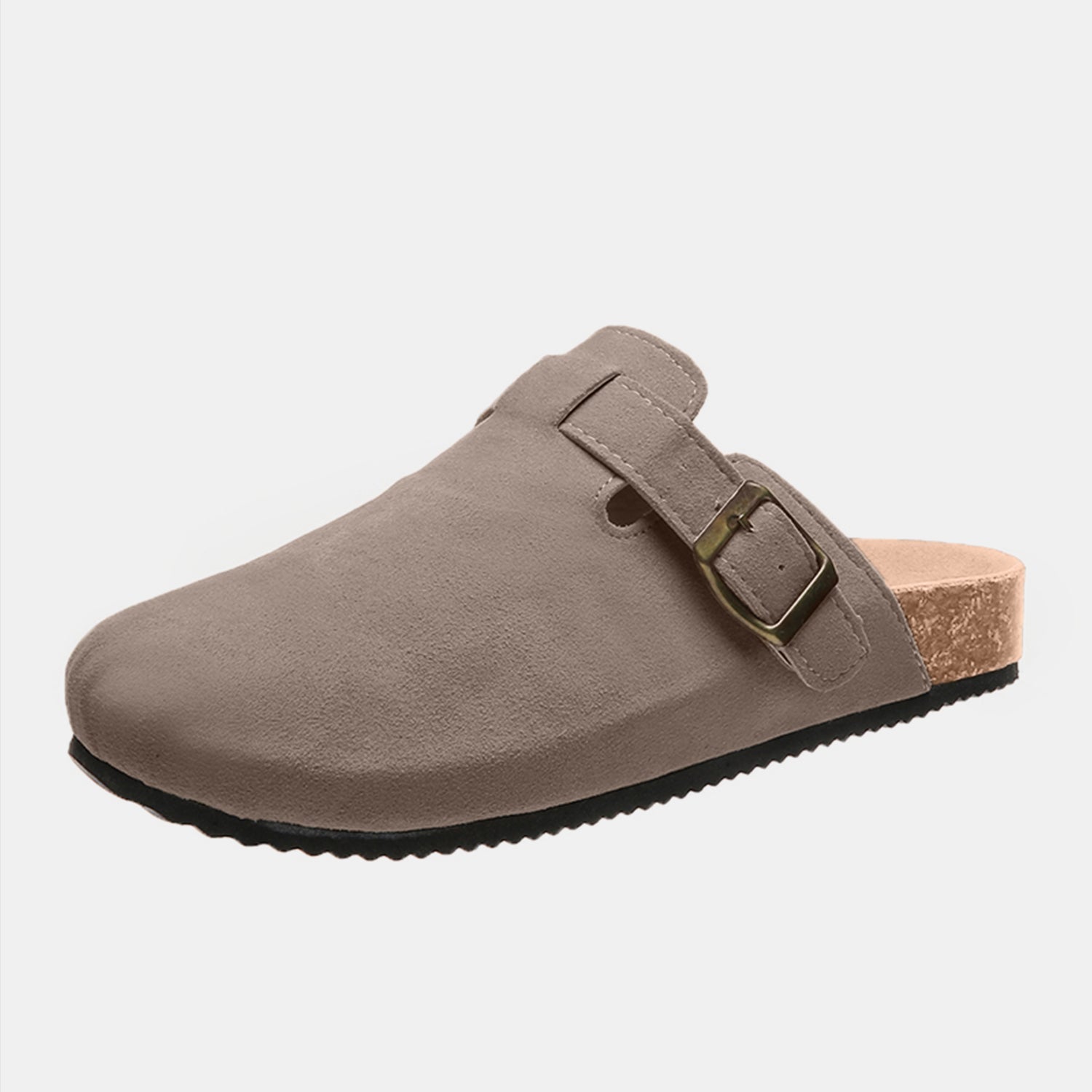 Suede Closed Toe Buckle Slide - TayDiane