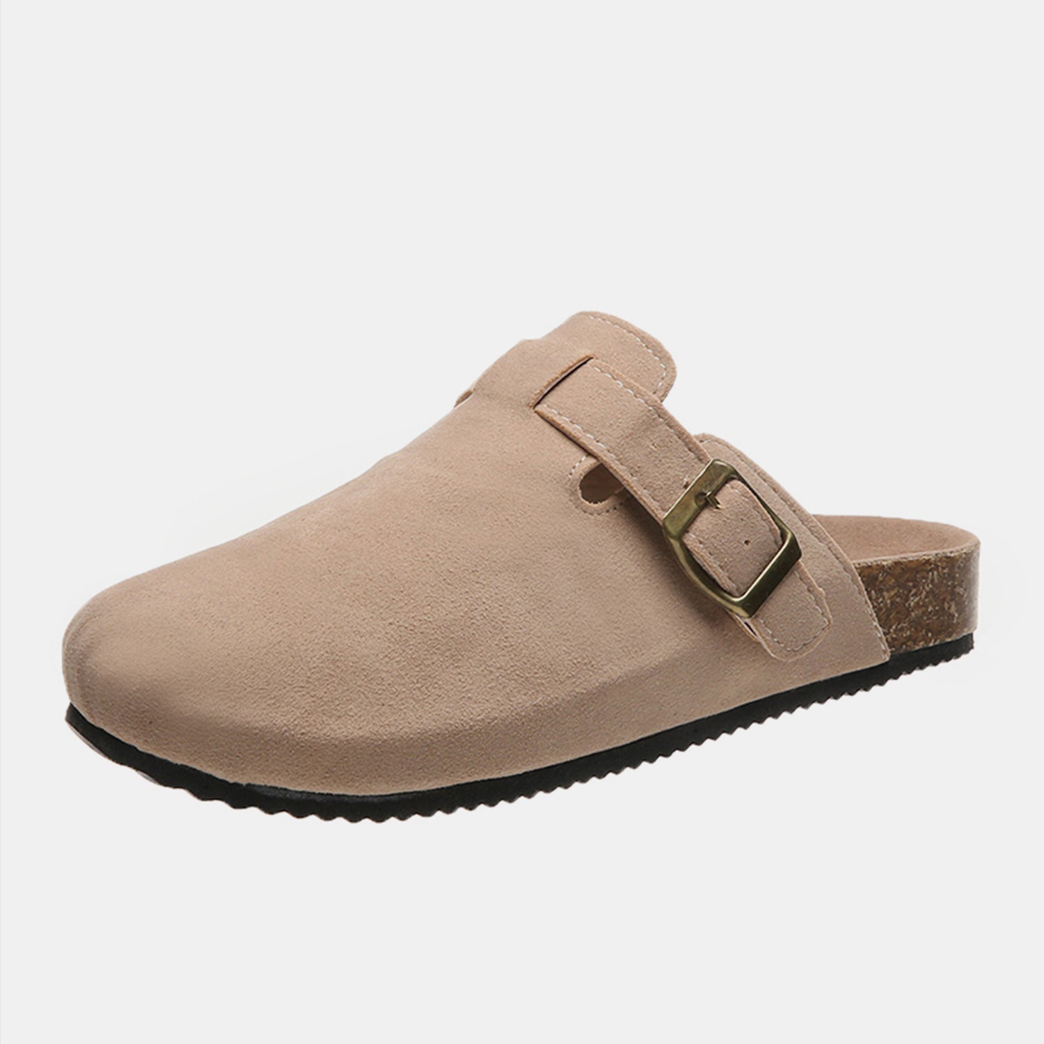 Suede Closed Toe Buckle Slide - TayDiane