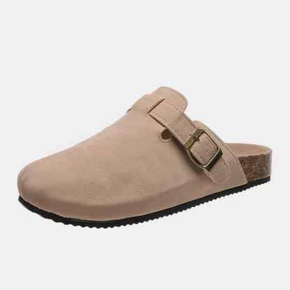 Suede Closed Toe Buckle Slide - TayDiane