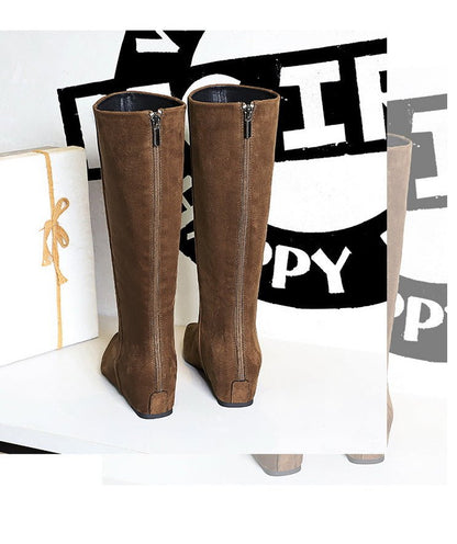 Suede Pointed - Toe Mid - Calf Boots - TayDiane