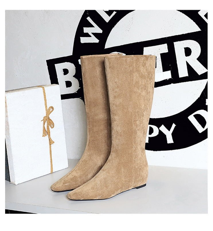 Suede Pointed - Toe Mid - Calf Boots - TayDiane