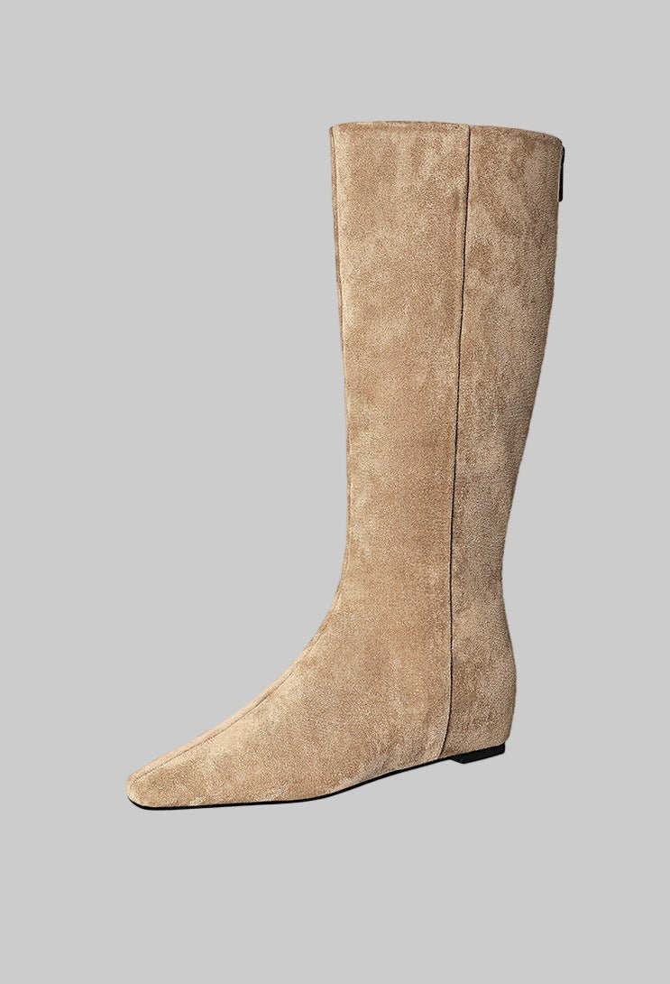 Suede Pointed - Toe Mid - Calf Boots - TayDiane