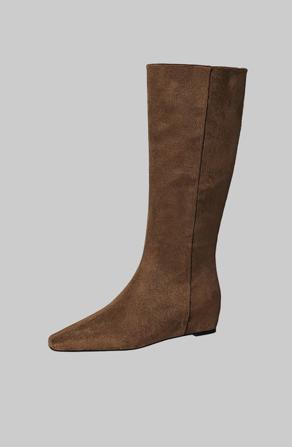 Suede Pointed - Toe Mid - Calf Boots - TayDiane
