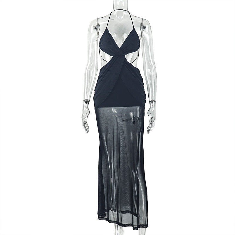 Sultry Backless Ruched Maxi Dress - Taydiane