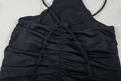 Sultry Backless Ruched Maxi Dress - Taydiane