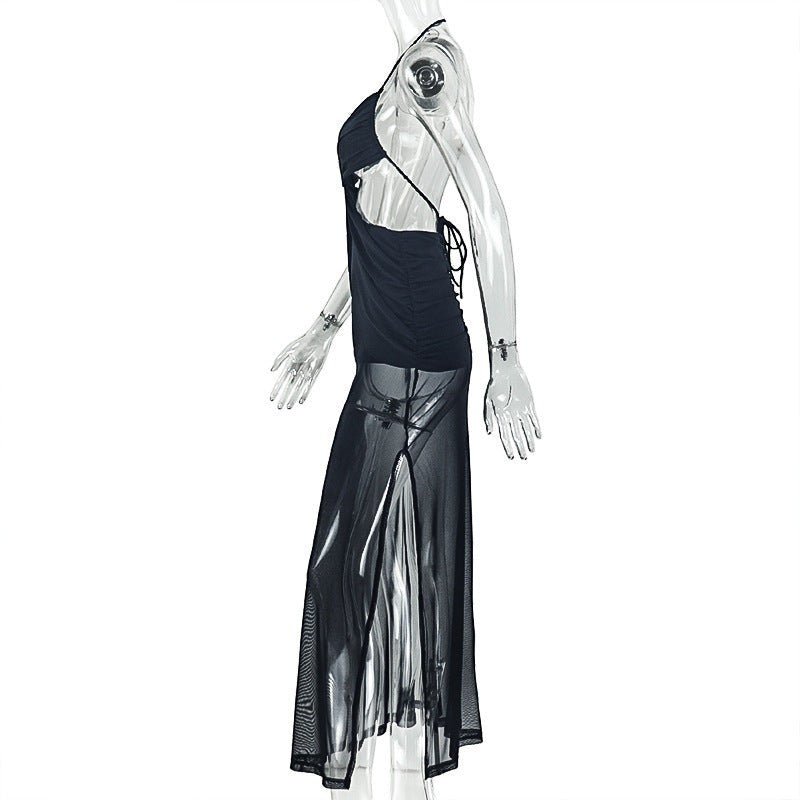 Sultry Backless Ruched Maxi Dress - Taydiane
