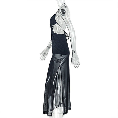 Sultry Backless Ruched Maxi Dress - Taydiane
