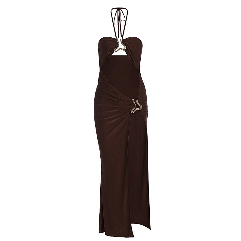 Sultry Cutout Ring Detail Maxi Dress – Coffee - TayDiane