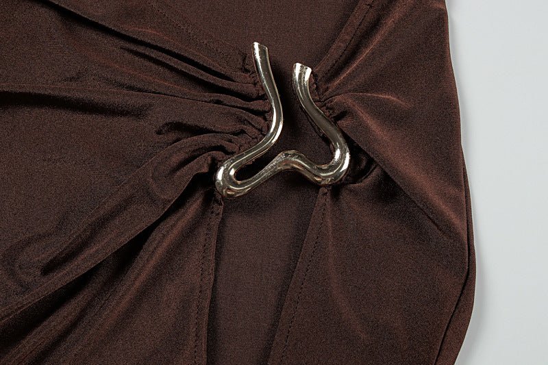 Sultry Cutout Ring Detail Maxi Dress – Coffee - TayDiane