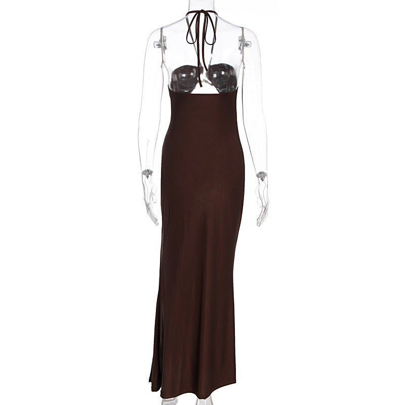 Sultry Cutout Ring Detail Maxi Dress – Coffee - TayDiane