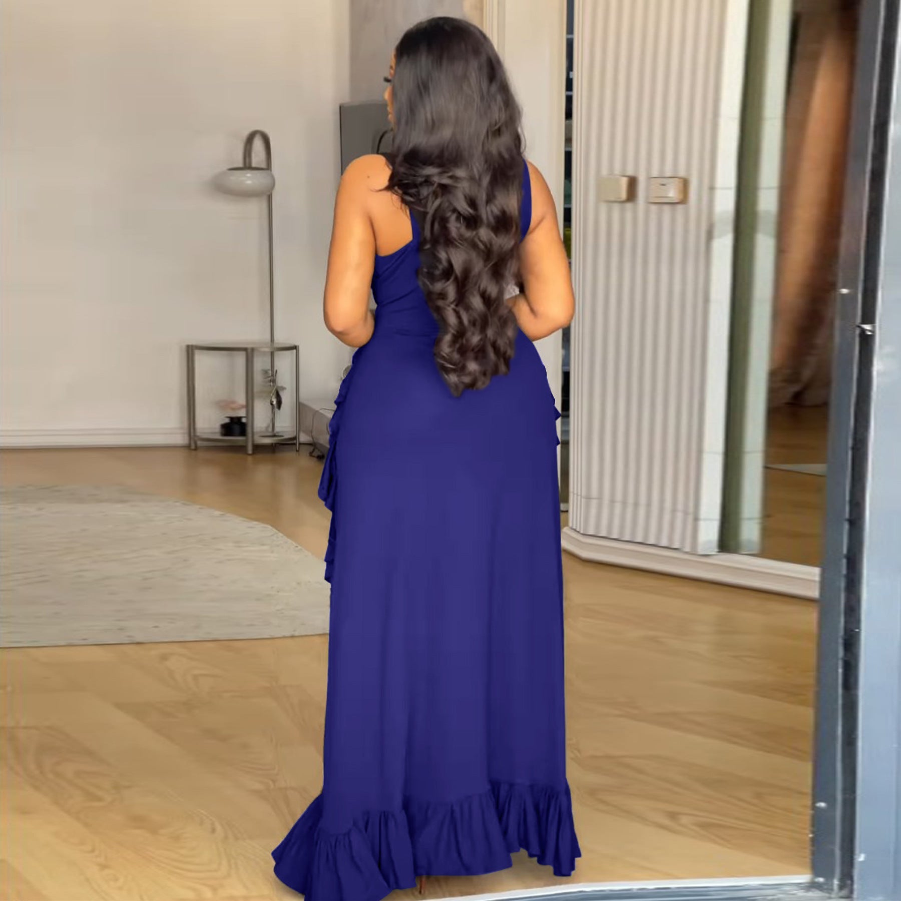 Sultry Elegance Plunge Maxi Dress - TayDiane