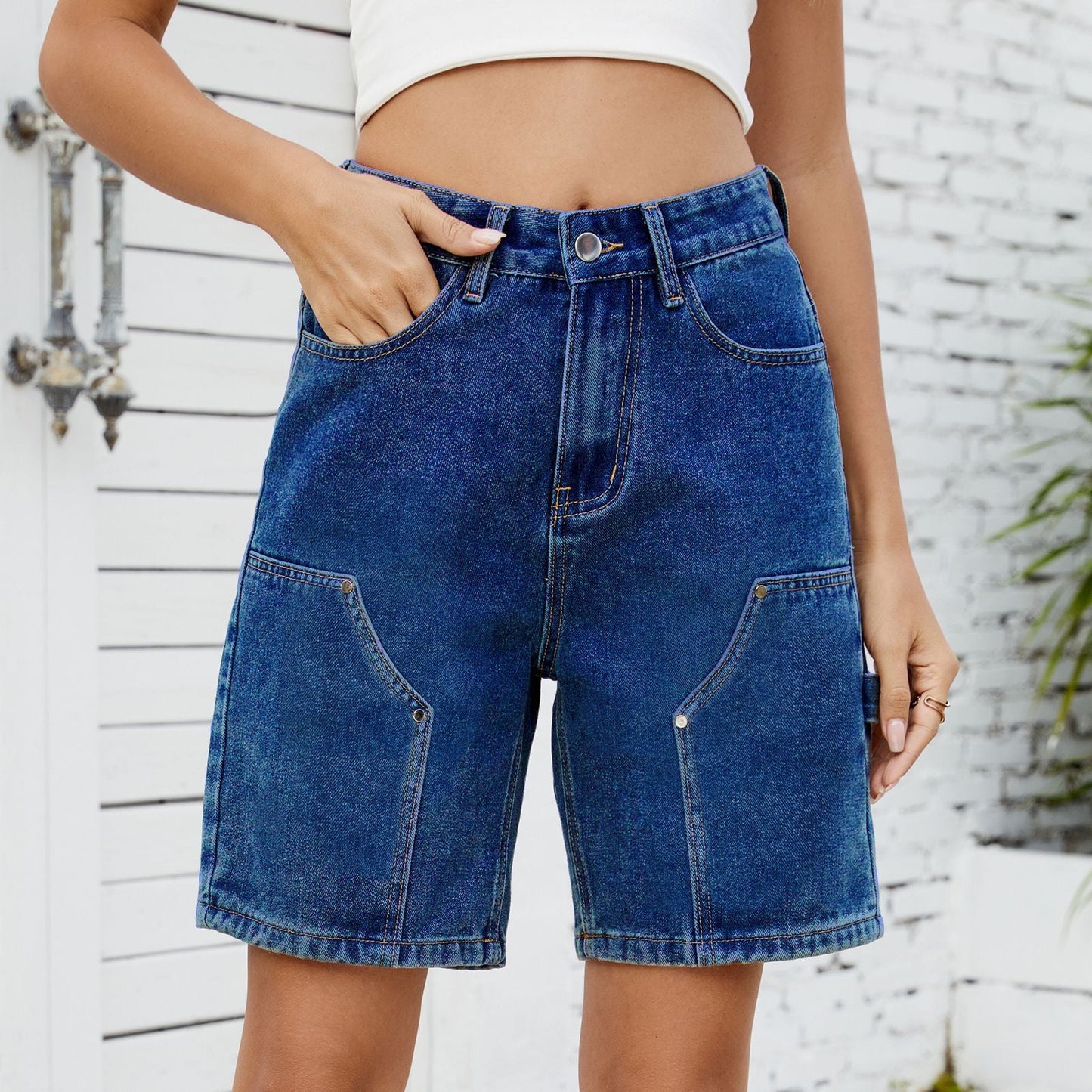 Summer Street Washed Cool Denim Shorts - TayDiane