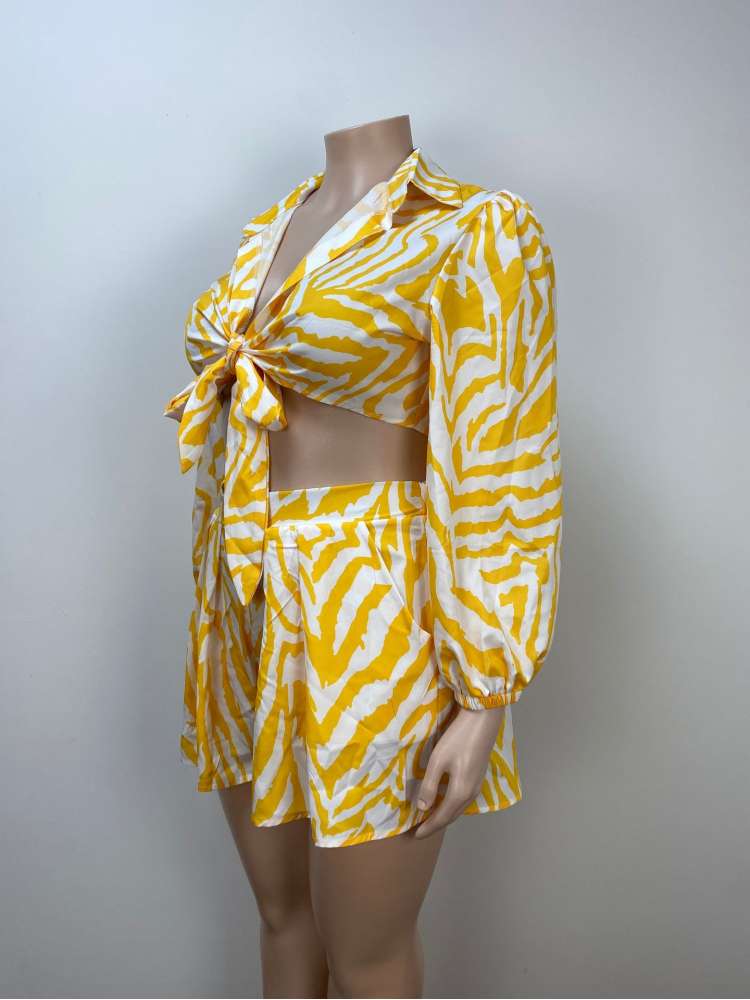 Sunlit Chevron Short Set - TayDiane