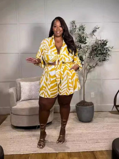 Sunlit Chevron Short Set - TayDiane