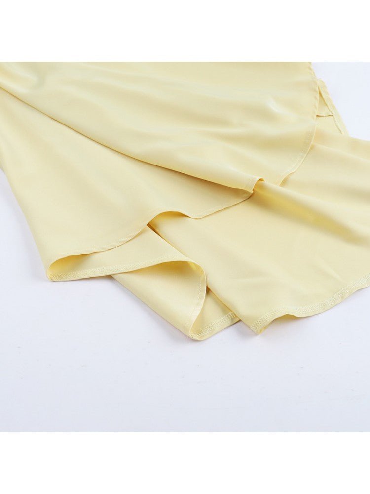 Sunlit Flow Halter Mini Dress - Taydiane