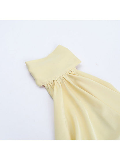 Sunlit Flow Halter Mini Dress - Taydiane