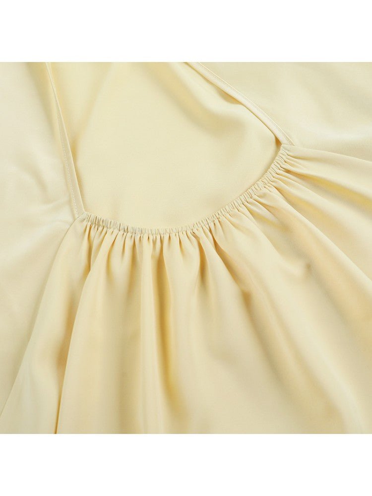Sunlit Flow Halter Mini Dress - Taydiane