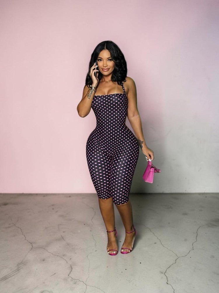 Sweet Escape Polka Dot Capri Romper - Taydiane