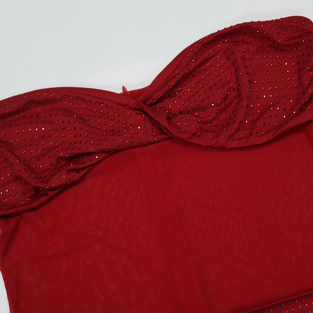 Sweetheart Mesh Tube Maxi Dress - Taydiane