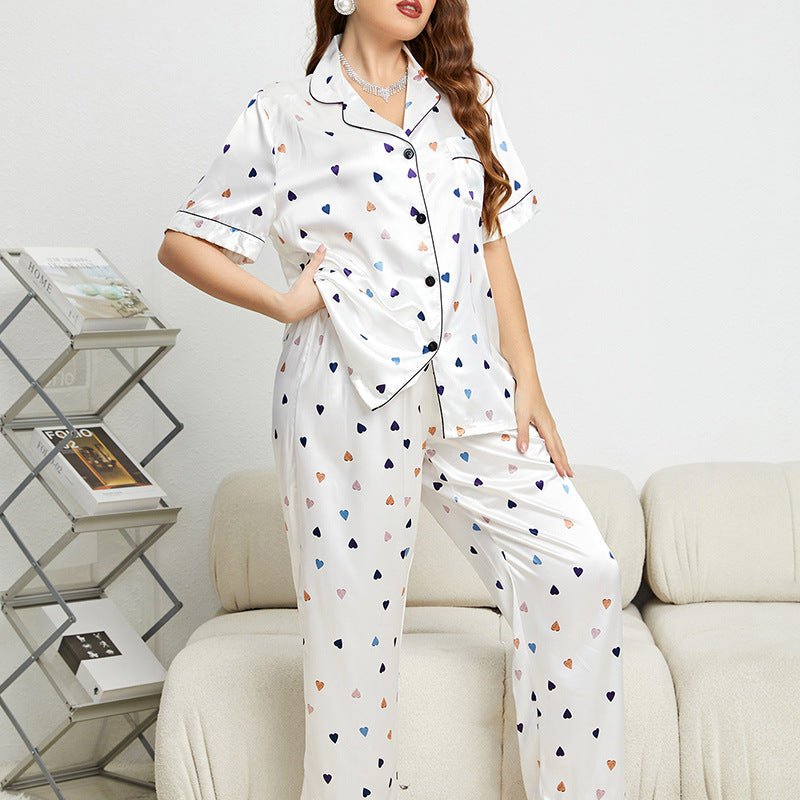 Sweetheart Satin Pajama Lounge Set - Taydiane