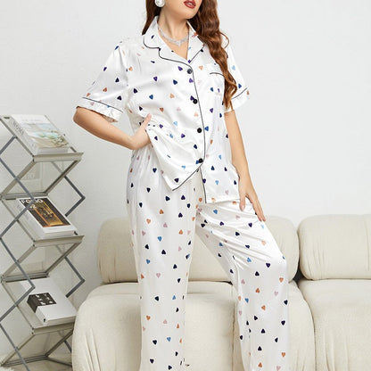 Sweetheart Satin Pajama Lounge Set - Taydiane