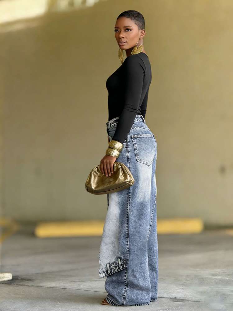 Switch It Up Asymmetric Barrel-Style Jeans - Taydiane