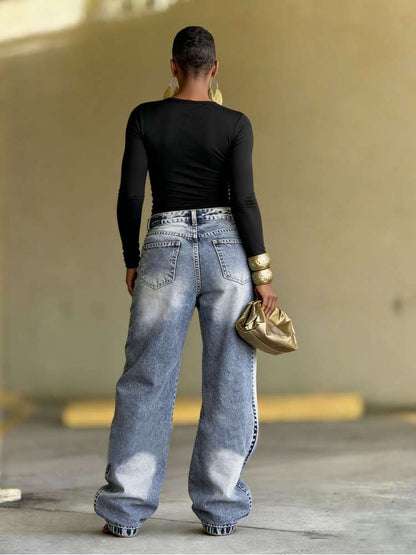 Switch It Up Asymmetric Barrel-Style Jeans - Taydiane