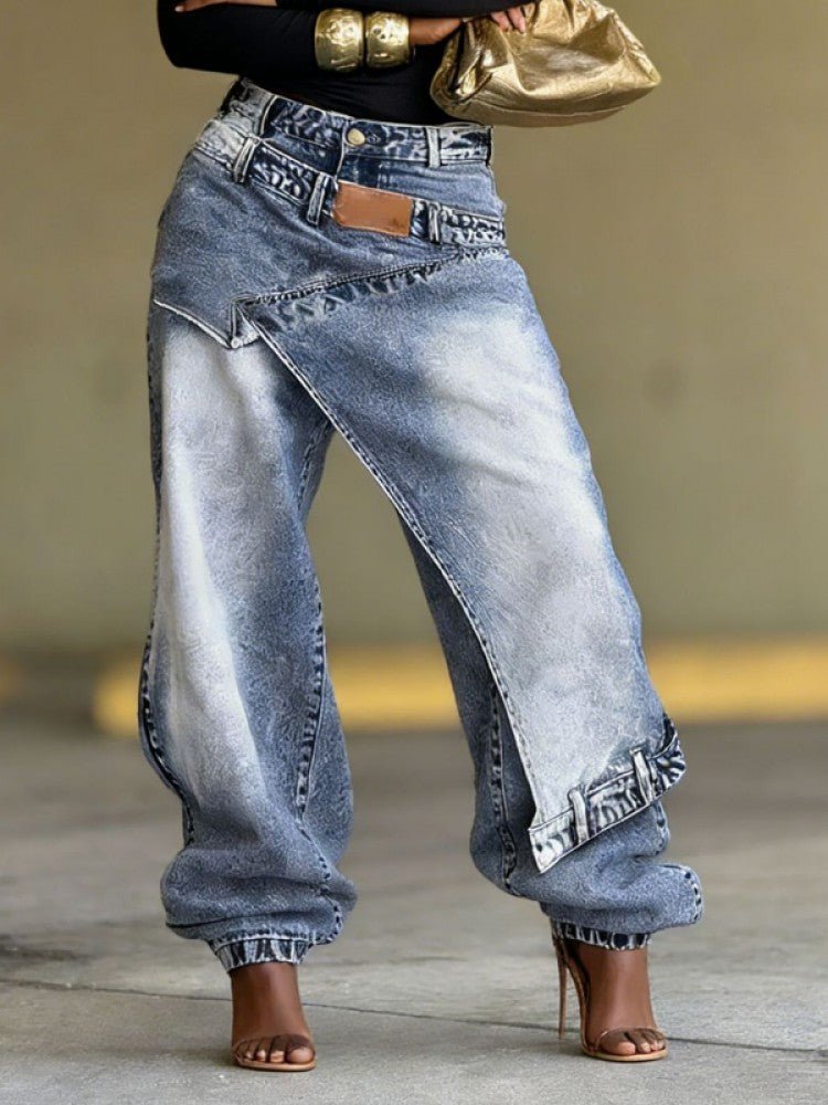 Switch It Up Asymmetric Barrel-Style Jeans - Taydiane
