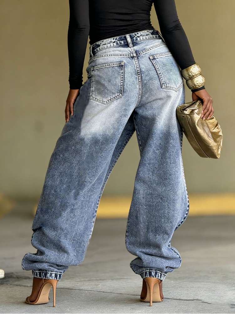 Switch It Up Asymmetric Barrel-Style Jeans - Taydiane