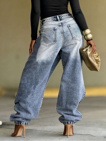Switch It Up Asymmetric Barrel-Style Jeans - Taydiane