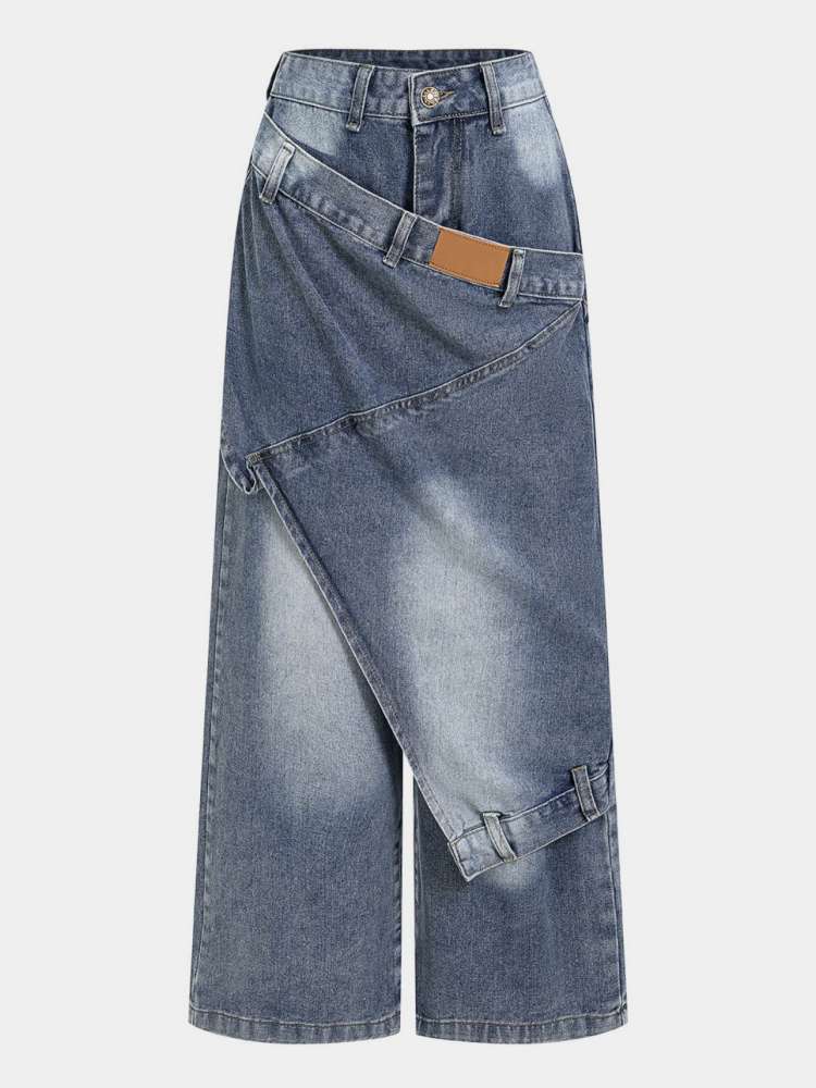Switch It Up Asymmetric Barrel-Style Jeans - Taydiane