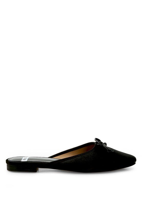 Taylena Satin Bow Detail Mules - TayDiane