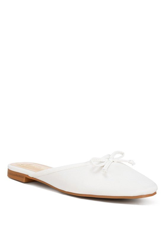 Taylena Satin Bow Detail Mules - TayDiane