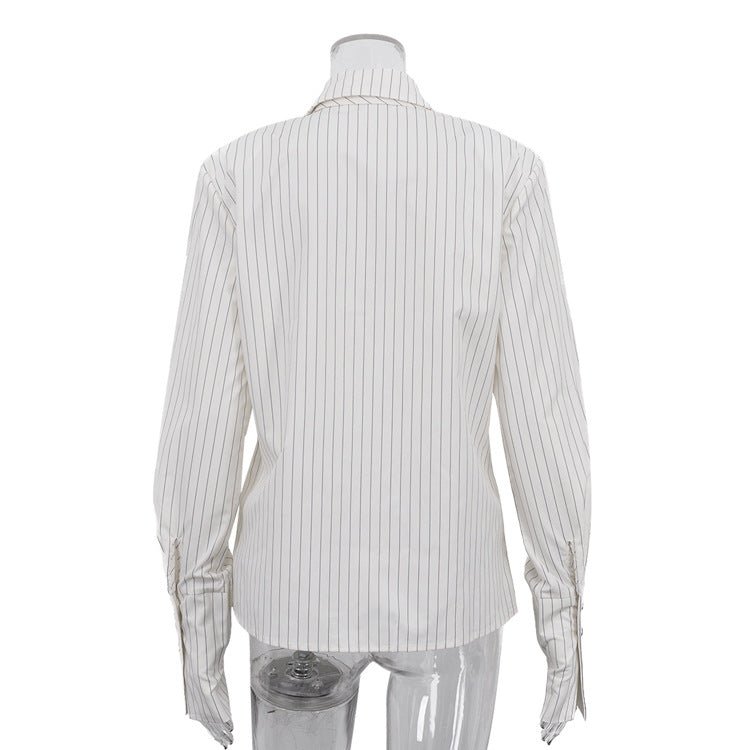 The Executive Pinstripe Tie Shirt - Taydiane
