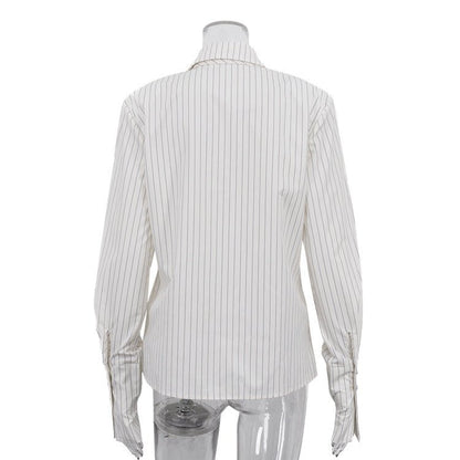 The Executive Pinstripe Tie Shirt - Taydiane